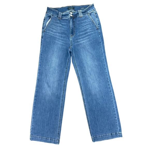 Judy Blue Wide Leg Jeans Medium Wash Boho Casual Minimalist Western Sz 15/32 - Picture 1 of 7